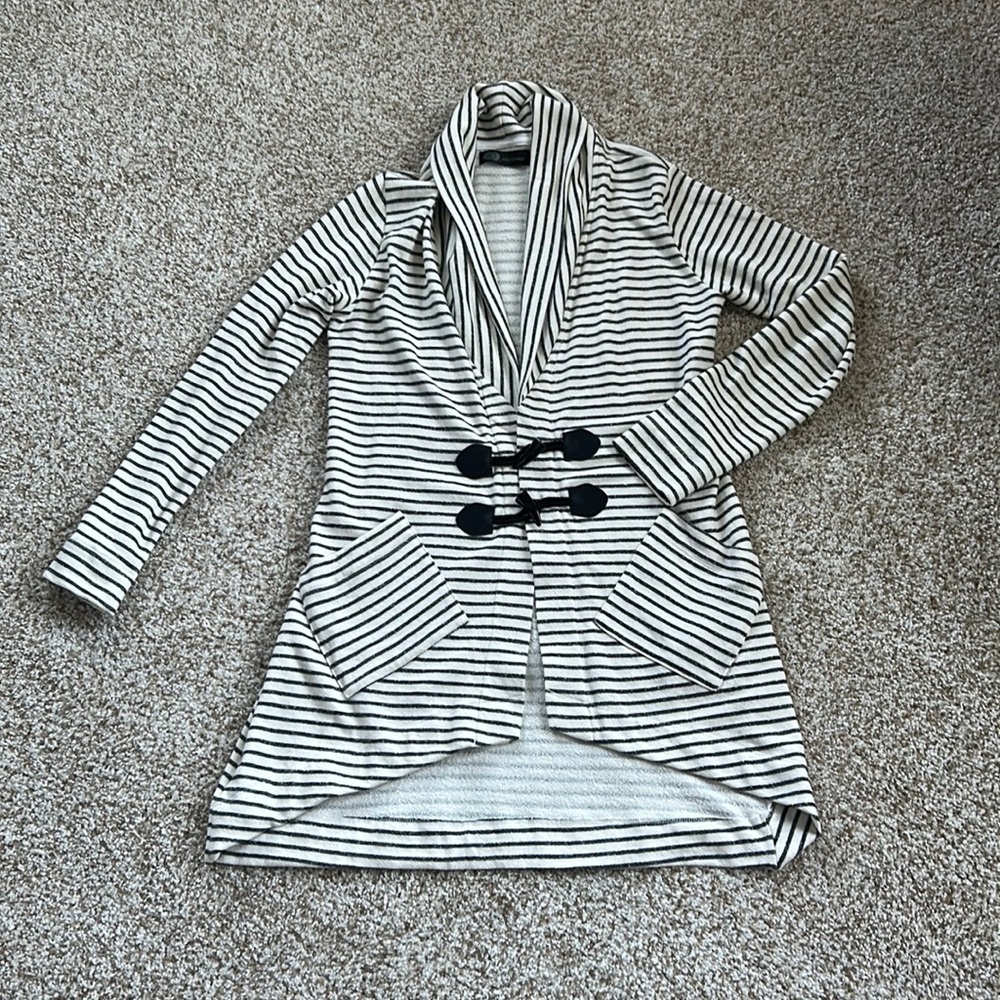 Striped Cardigan With Pockets